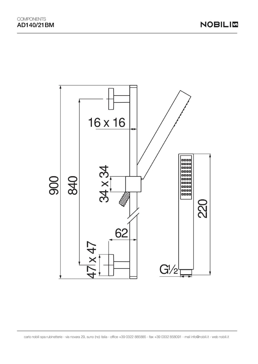 Душовий набір Velvet Black (AD140-21BM), Nobili - Зображення 1891981-7a3b5.jpg