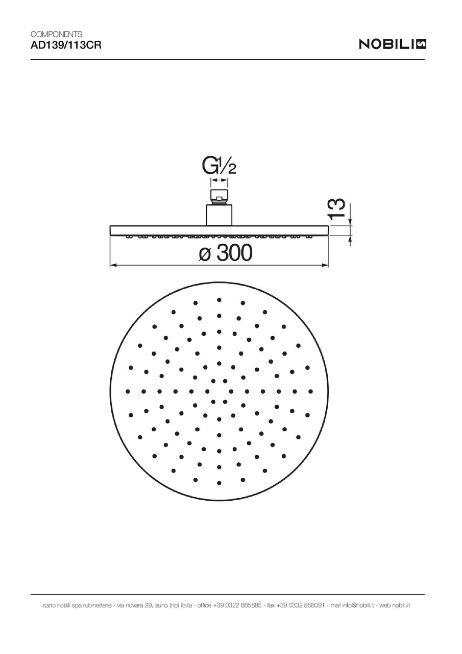 Верхній душ Components (AD139-113CR), Nobili - Зображення 1892104-99c78.jpg