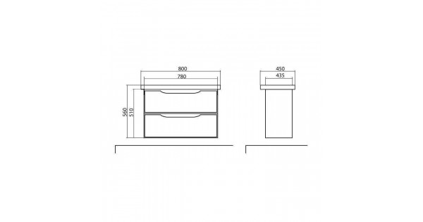 Шафка з умивальником підвісна Венеція Elite 80, Аква Родос - Зображення 1892753-0e7c2.jpg