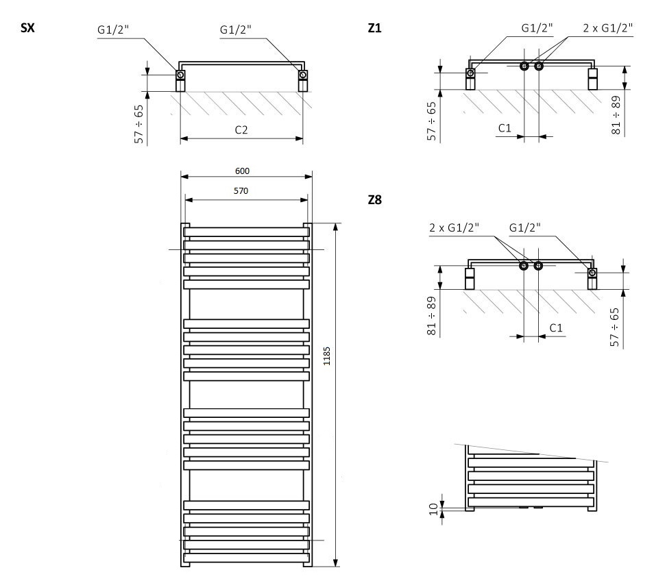 Рушникосушка 1185х600 Quadrus Slim WGQUS118060KS96SX Terma - Зображення 1892775-2c680.jpg