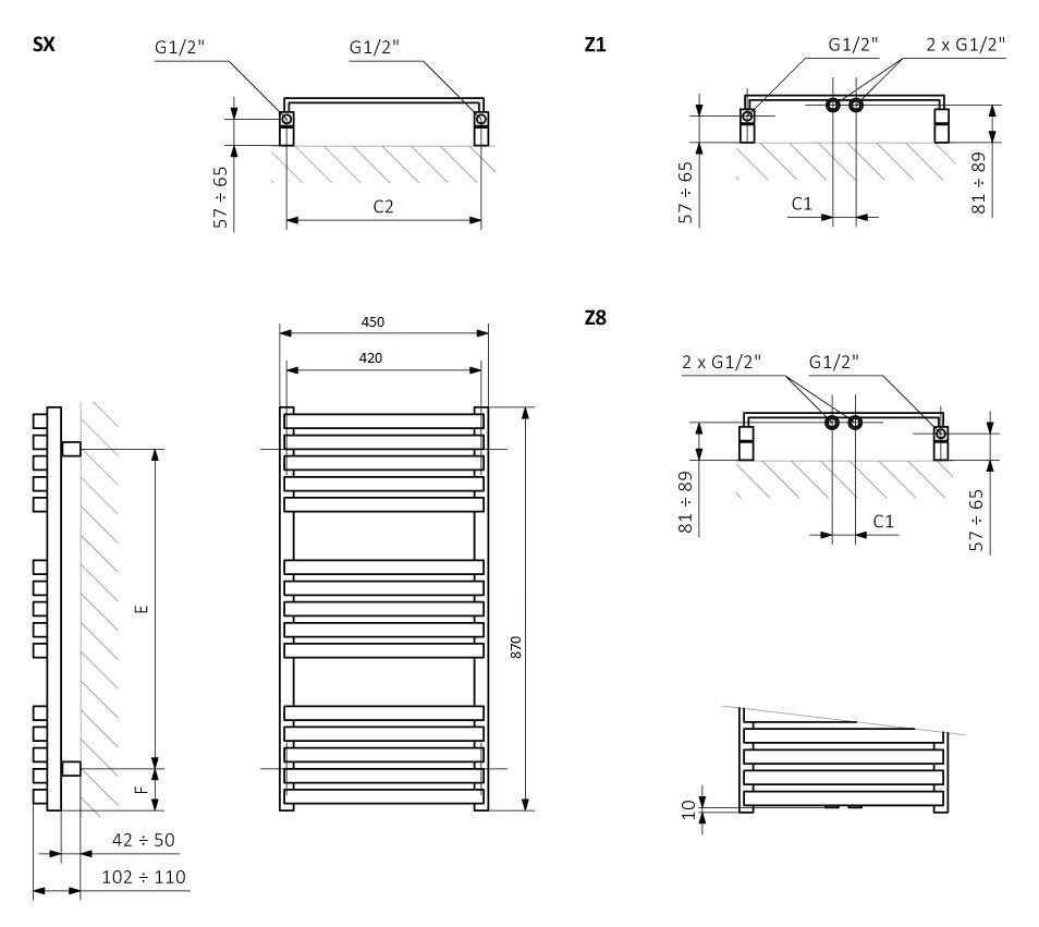 Рушникосушка 870x450 Quadrus Slim WGQUS087045KS96SX Terma - Зображення 1892783-a573d.jpg