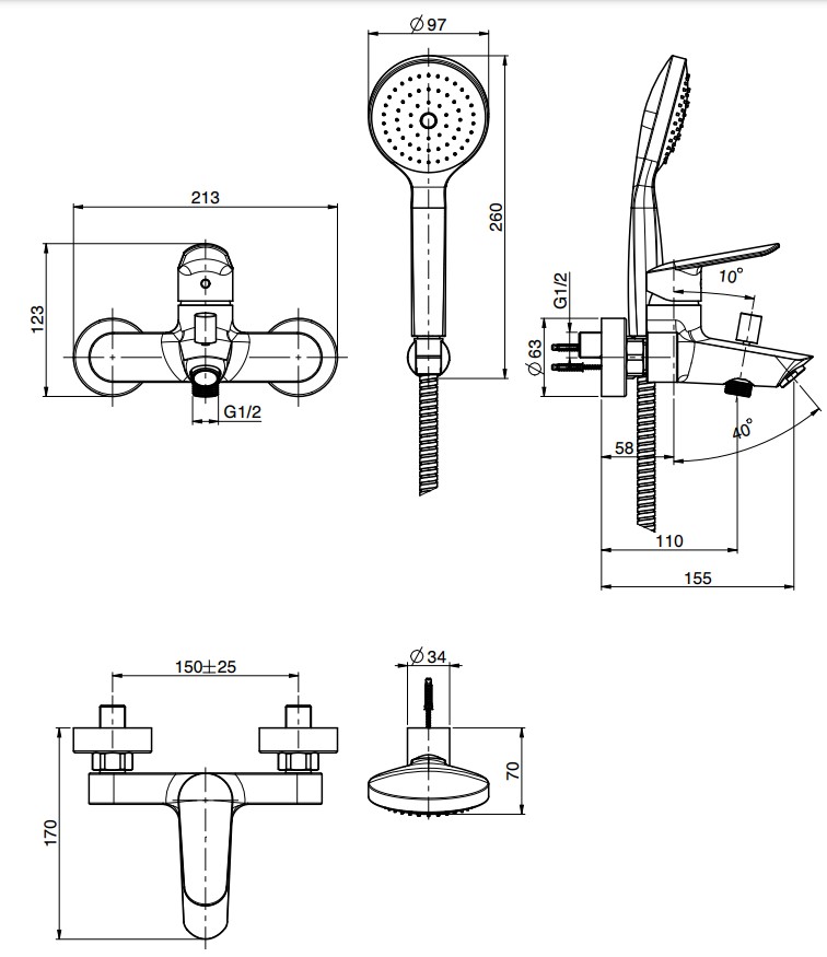 Змішувач для ванни Spot (F3004CR), Fima - Зображення 189319-63973.jpg