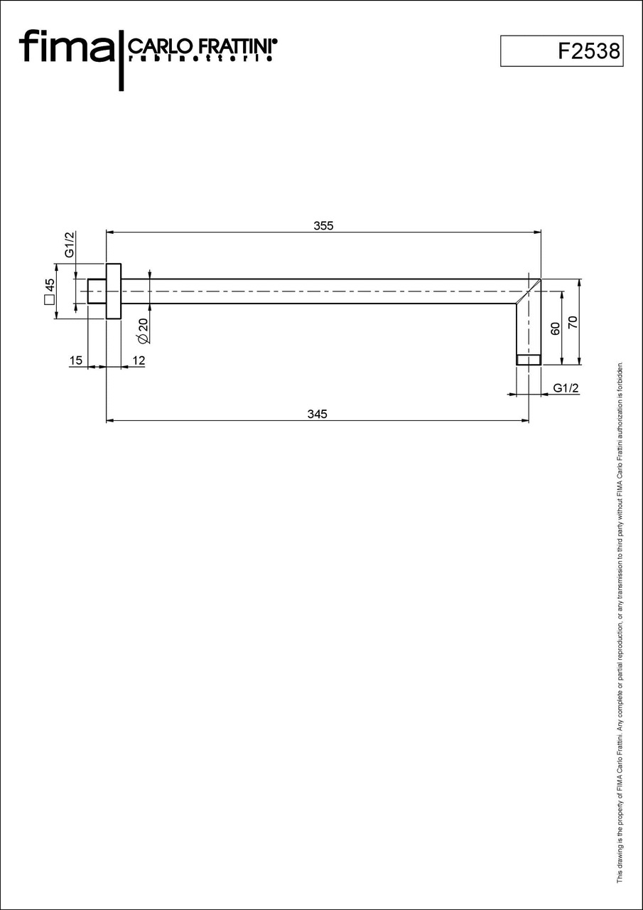 Душовий кронштейн 350 мм Wellness Black matt (F2538NS), Fima - Зображення 189332-171db.jpg