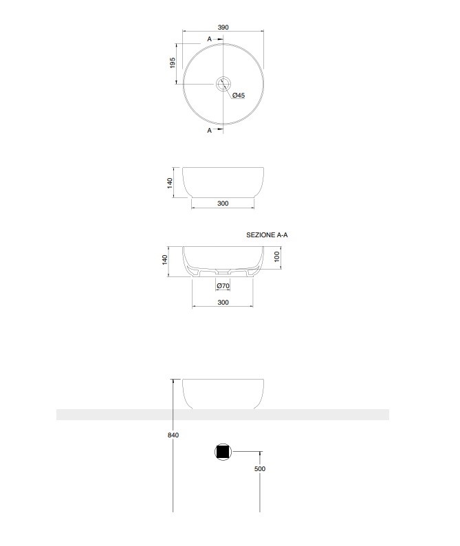 Умивальник Glam 39 (180749) Black matt, SCARABEO - Зображення 1894896-04501.jpg