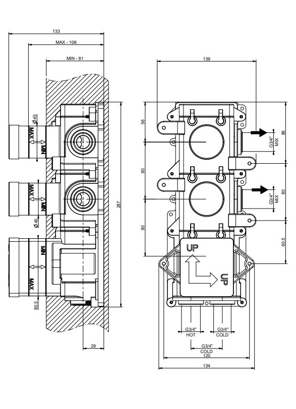 Вбудована частина змішувача Gessi316 43103031 Gessi - Зображення 1894966-f07ca.jpg