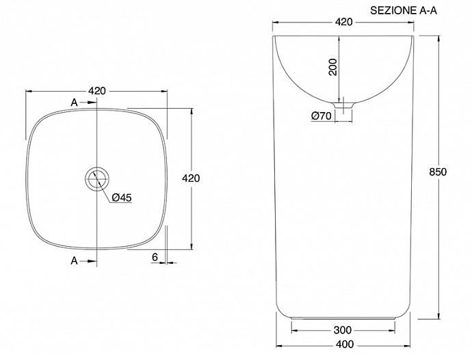 Умивальник Moon 42 (5510) Scarabeo - Зображення 1895008-f8c2b.jpg