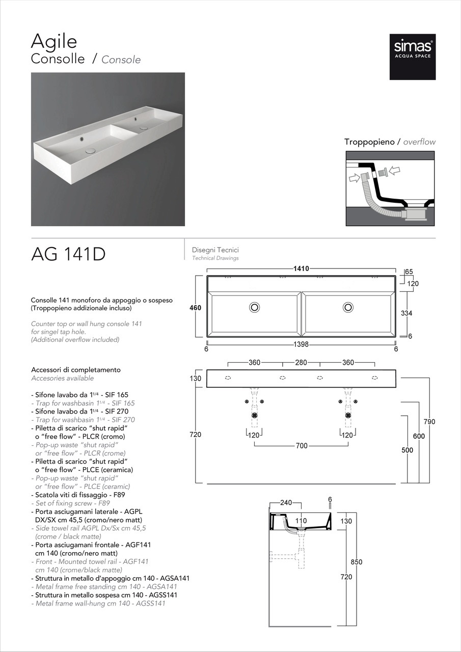 Умивальник AG 141D Agile Glossy white SIMAS - Зображення 1895120-eec30.jpg