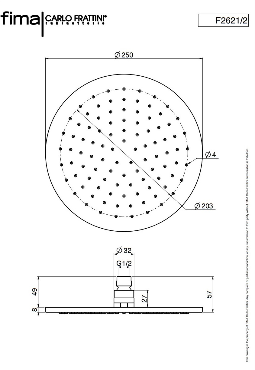 Верхній душ Wellness Brushed nickel F2621-2SN Fima - Зображення 1895276-b69a0.jpg