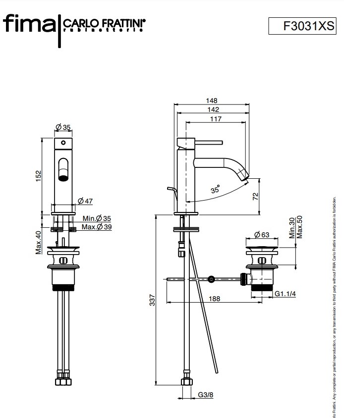 Змішувач для умивальника Spillo Up Brushed nickel F3031XSSN Fima - Зображення 1895314-8a8fd.jpg