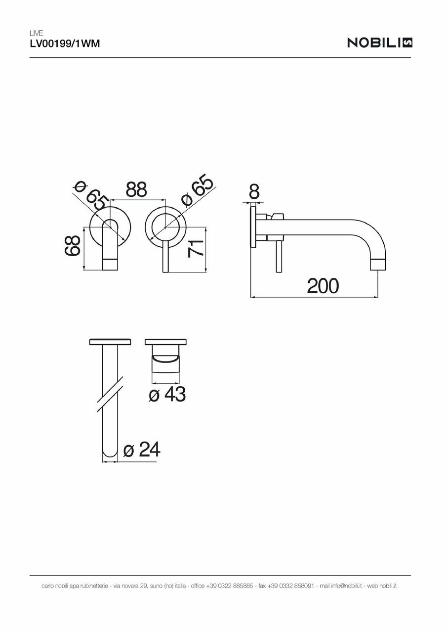 Змішувач для умивальника Live Polar White (LV00199-1WM), Nobili - Зображення 1895624-59950.jpg