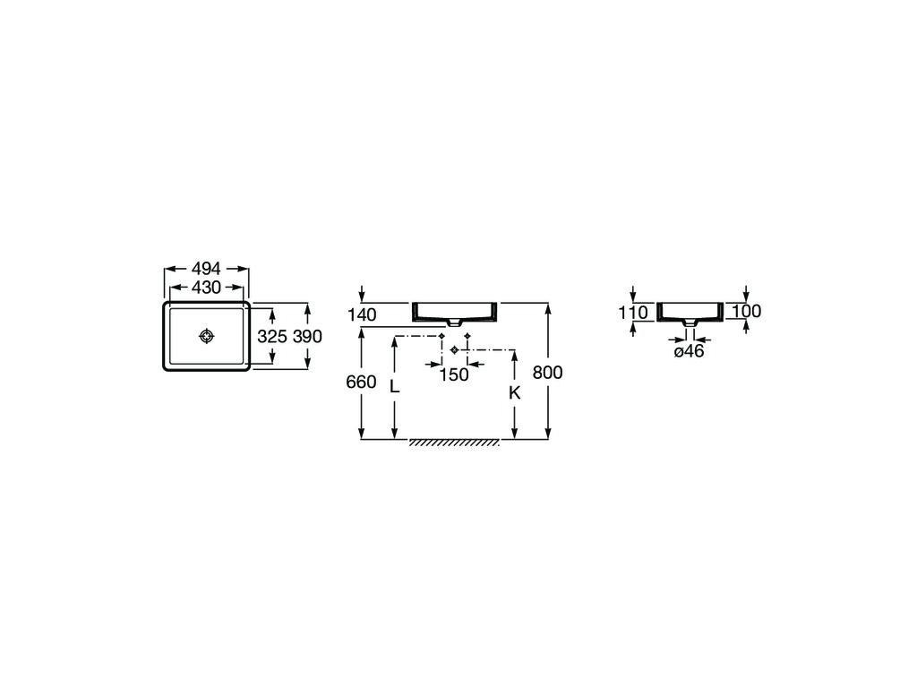 Умивальник Inspira Square 495х390 (A327536000), Roca - Зображення 1895888-2c6f8.jpeg