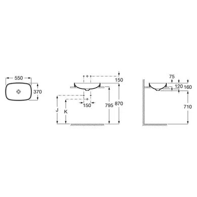 Умивальник Inspira Soft 550x370 A327504000 Roca - Зображення 1895890-5387a.jpg