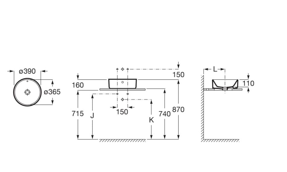 Умивальник Alter 390 A3270MJ000 Roca - Зображення 1895918-b21ff.jpg