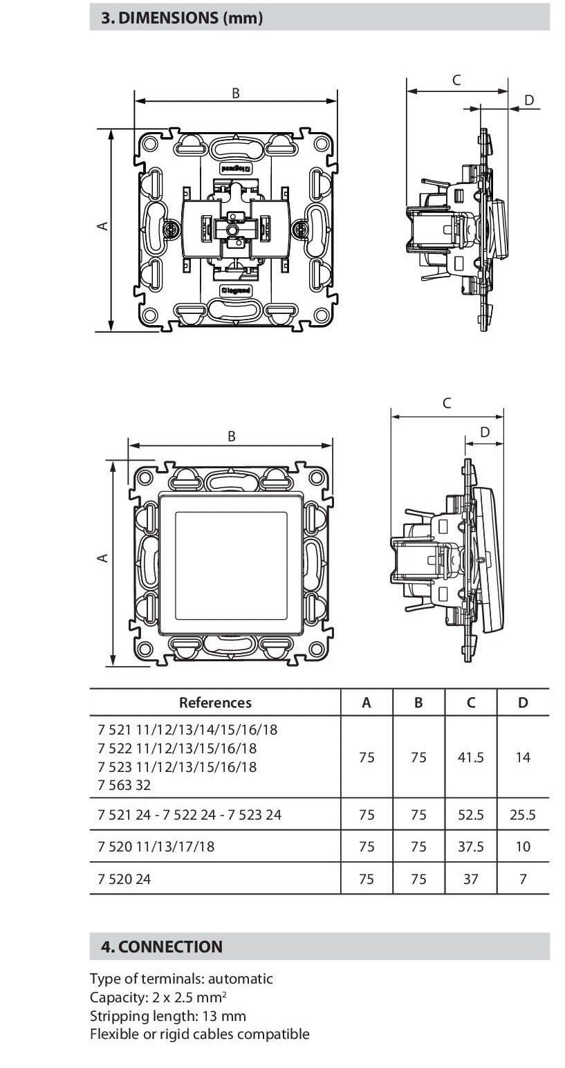Выключатель кнопочный 6 A 250 V Valena In'Matic 752011 Legrand - Зображення 1896222-0bf8b.jpg