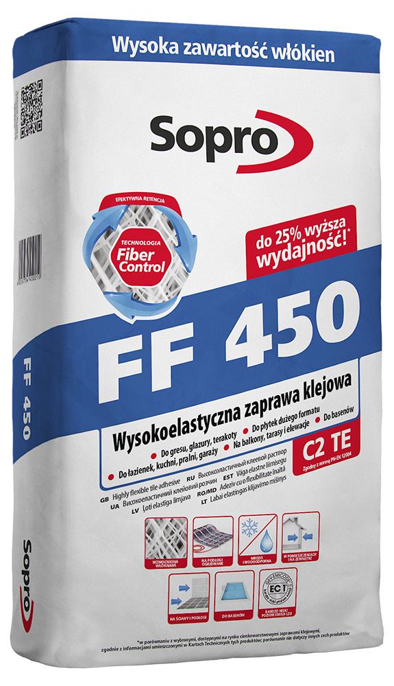 Клей для плитки Sopro FF 450 (22,5 кг) - Зображення