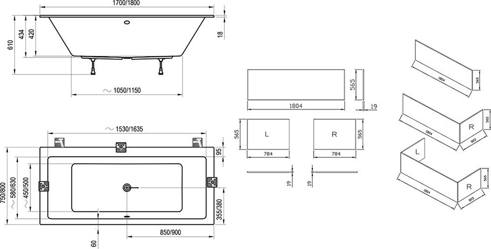 Ванна прямокутна FORMY 01 Slim 180x80 RAVAK - Зображення 1898504-2774c.jpg