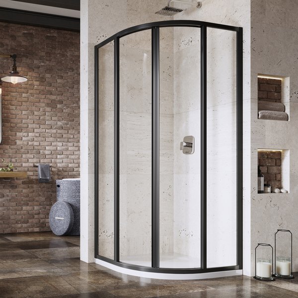 Душевая кабина полукруглая SUPERNOVA SKCP4-90 1950 Transparent Black 3117O302Z1 RAVAK - Зображення