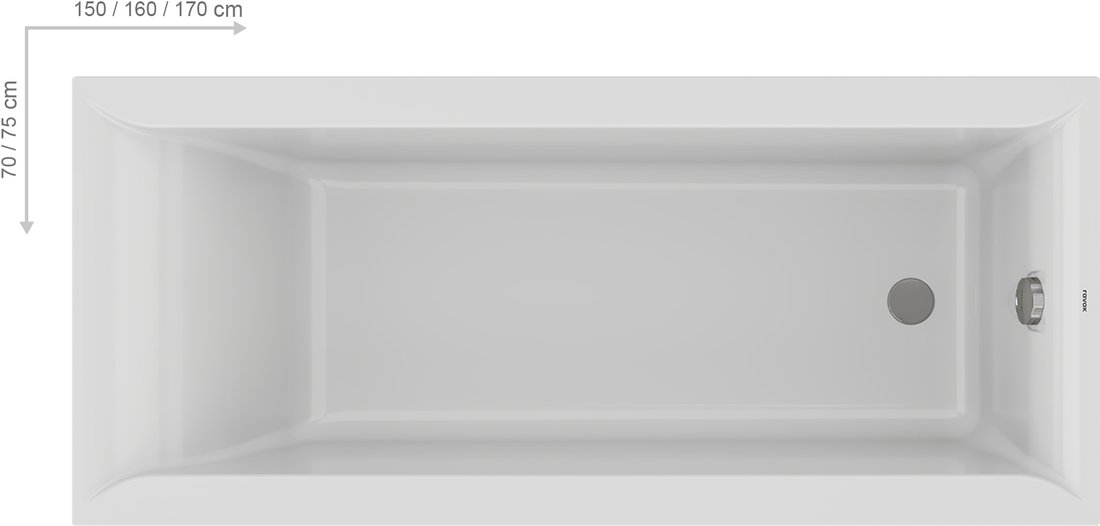 Ванна прямокутна Favorit 170x75 RAVAK - Зображення