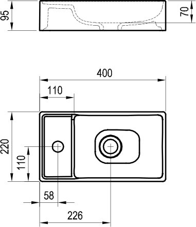 Умивальник VEDA SLIM 400 XJX01240000 RAVAK - Зображення 1898762-23179.jpg