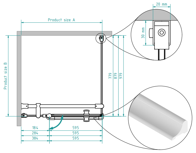 Душова кабіна квадратна Karina 90х90х200 BRASTA - Зображення 1898924-0f003.png