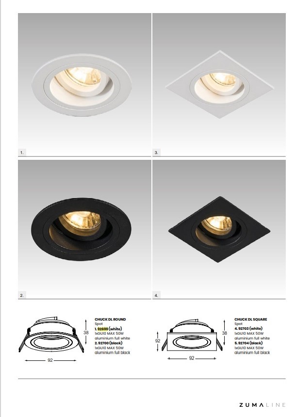 Точковий світильник Chuck DL Round White 92699 Zuma Line - Зображення 1899340-a5d2e.jpg