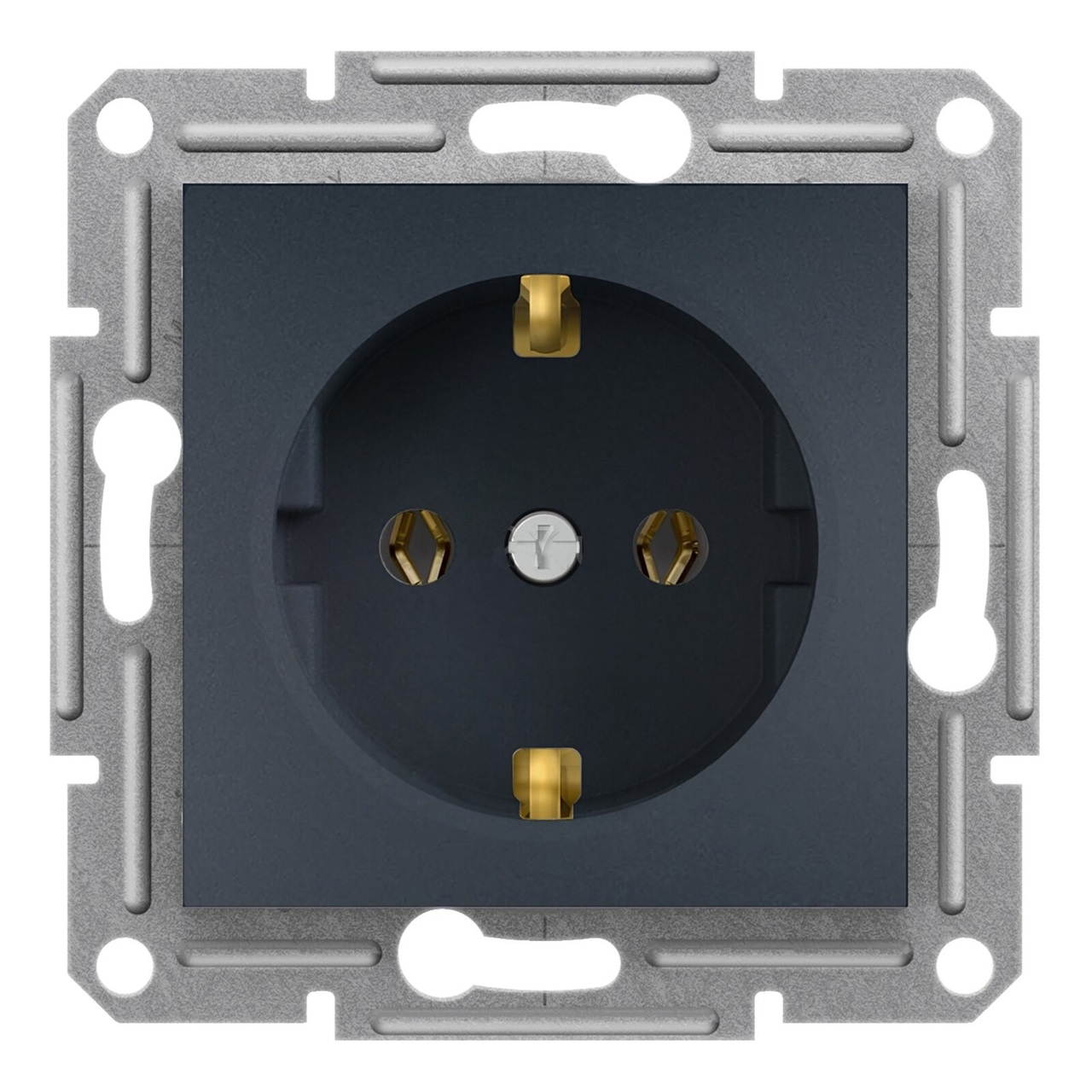 Розетка з заземленням Антрацит ASFORA (EPH2900171), Schneider Electric - Зображення