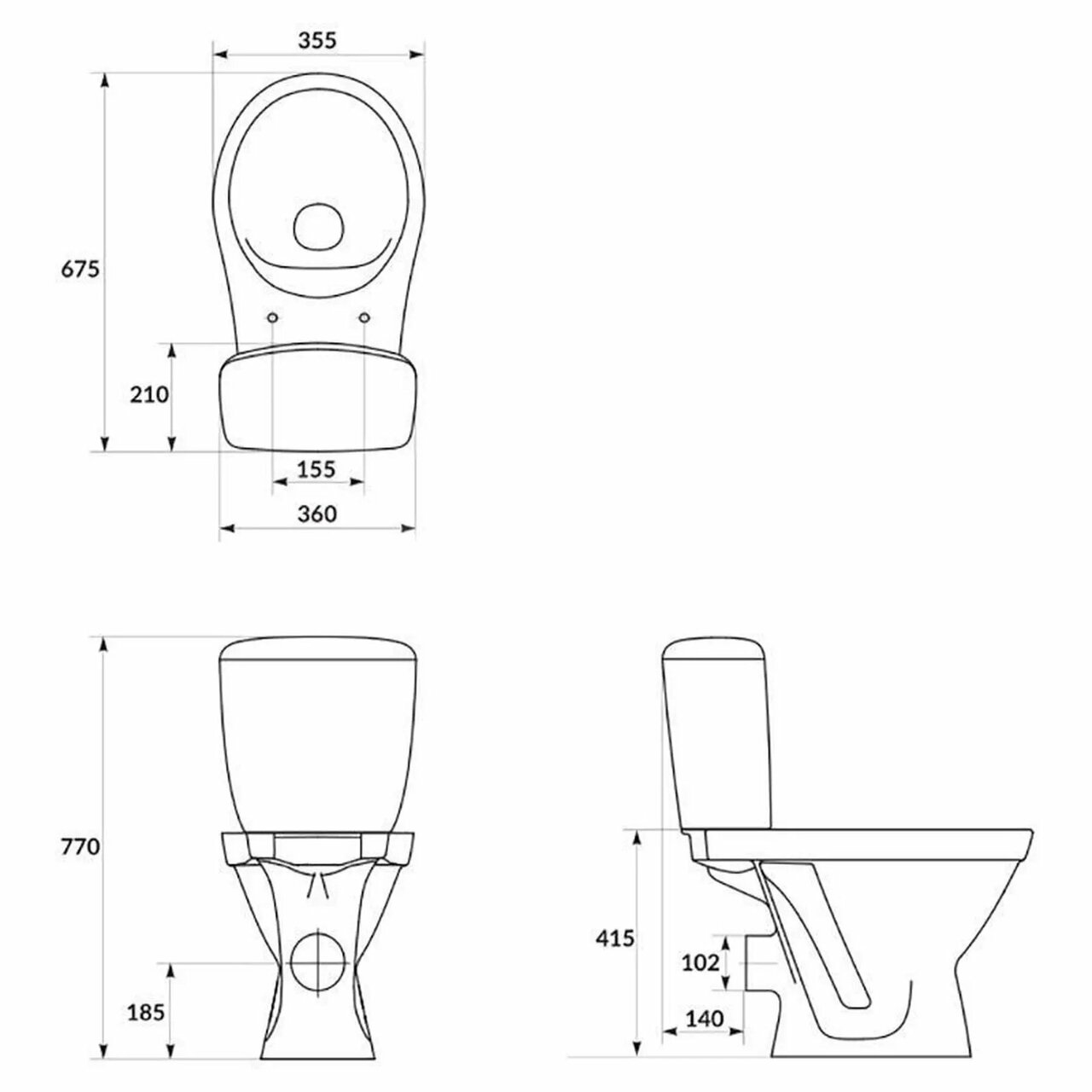 Компакт Cersania 704 SimpleOn 011 с крышкой дюропласт soft-close (CCKZ1015011894) Cersanit - Зображення 1900990-23bf2.jpg