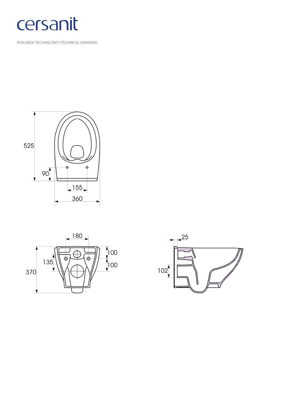 Унитаз подвесной 934 Moduo с крышкой дюропласт  Slim soft close Cersanit - Зображення 1901016-daadf.jpg