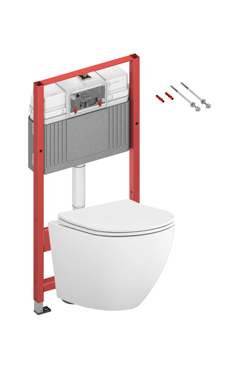 Комплект Інсталяція для унітаза Tece + Унітаз підвісний Desse Vortex з кришкою soft-close Cersanit - Зображення