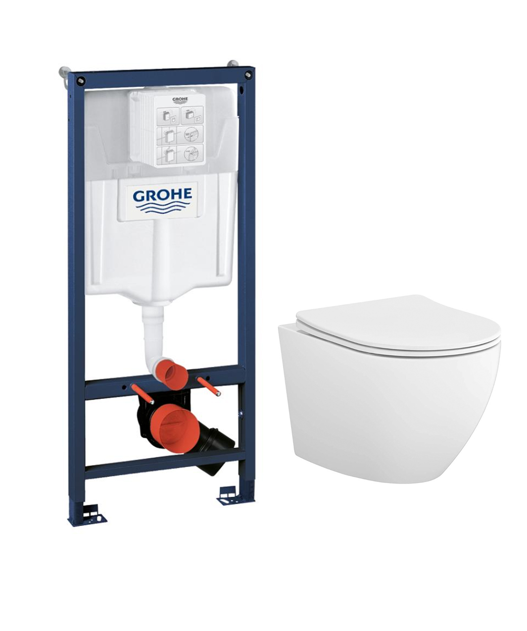Комплект Інсталяція для унітаза Rapid SL Grohe + Унітаз підвісний Desse Vortex з кришкою soft-close Cersanit - Зображення 190162215-b661e.jpg