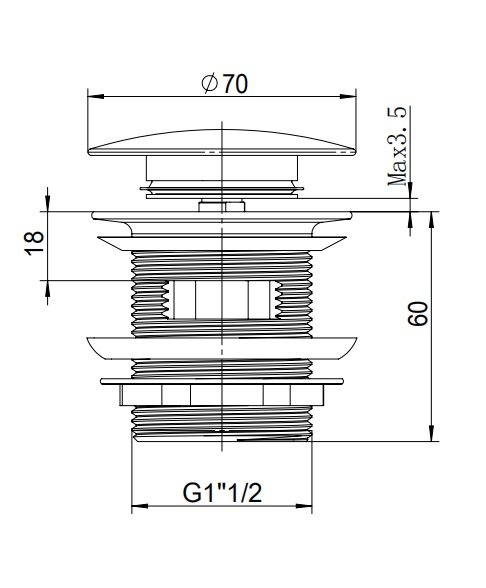 Донный клапан FreeStyle Click-Clack White matt RKUA600014 RAVAK - Зображення 190311490-c6b6f.jpg