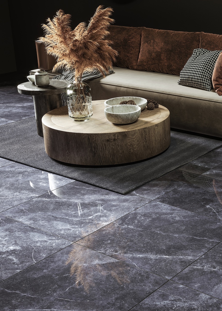 Плитка керамогранітна Space Stone чорний RECT 600x600x10 Golden Tile - Зображення 1903584-08b68.jpg