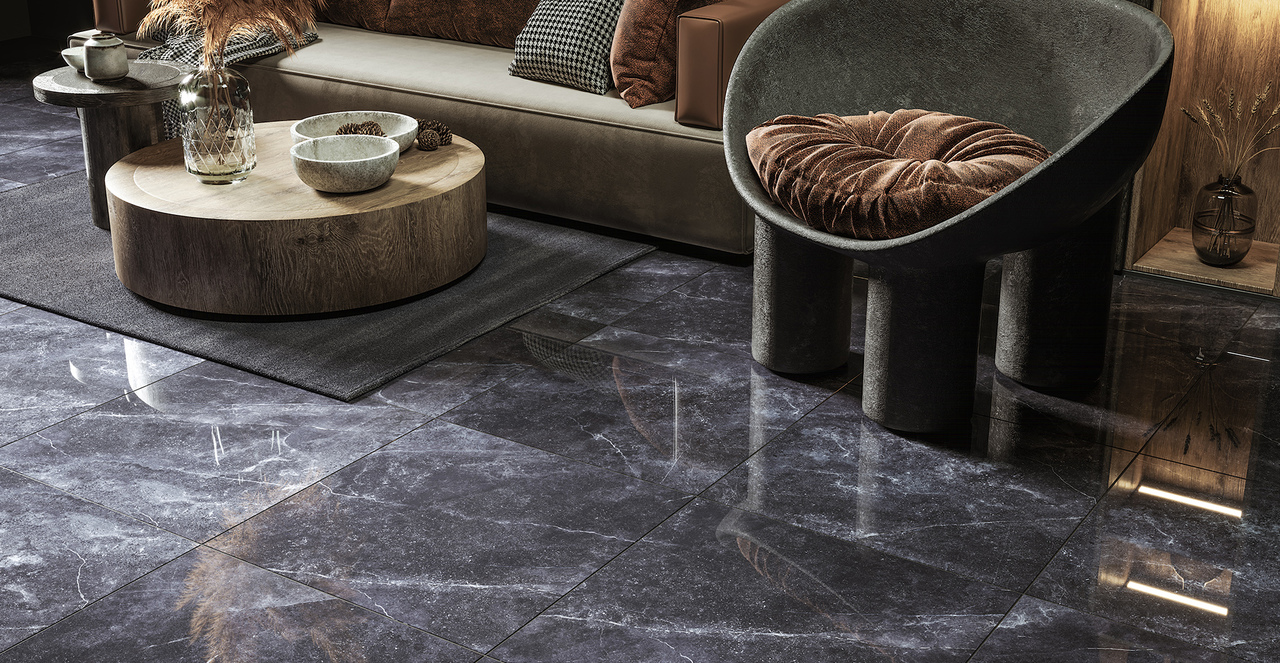 Плитка керамогранітна Space Stone чорний RECT 600x600x10 Golden Tile - Зображення 1903584-73a76.jpg