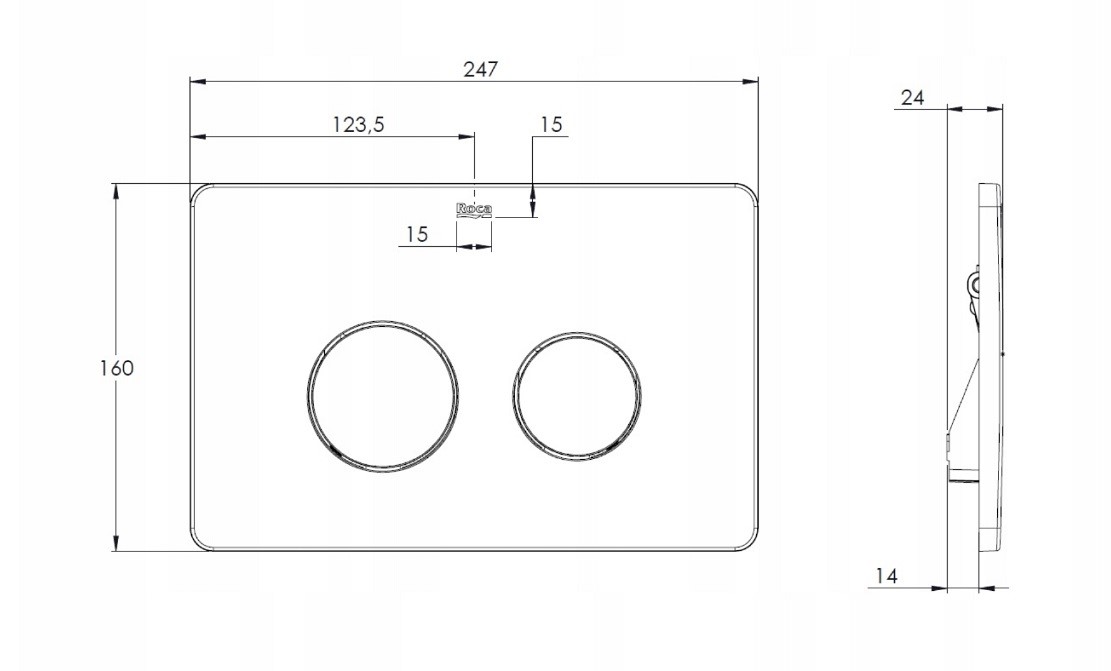 Кнопка зливу Eko Black matt A890K02006 Roca - Зображення 190461369-b6bb4.jpg