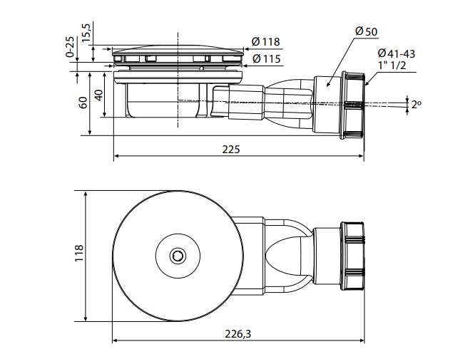 Сифон для піддона R400B Slim Black Radaway - Зображення 1906818-5ad67.png
