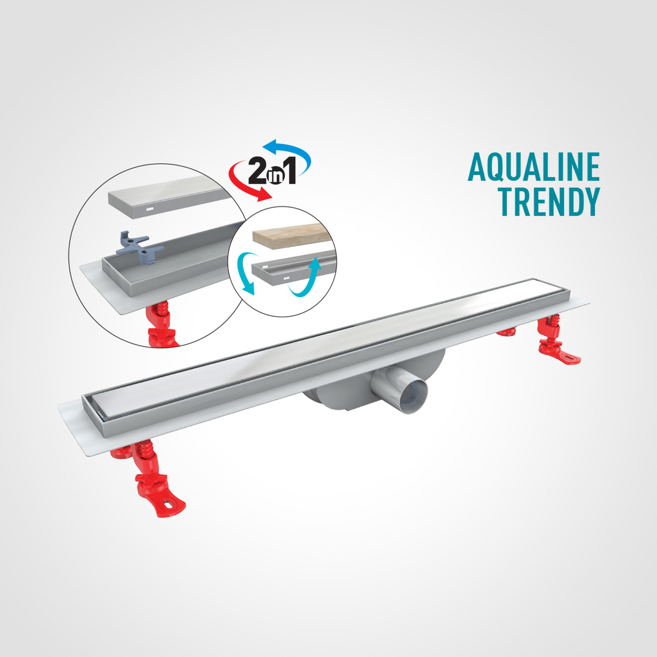 Душевой канал 80 см Aqualine Trendy VLD-601330.55 Valtemo - Зображення 1906952-d033a.png