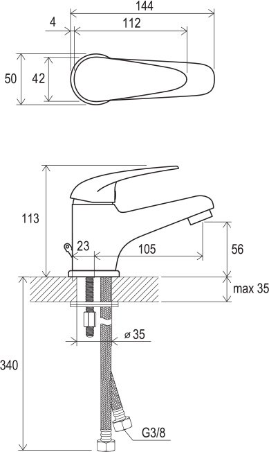 Змішувач для умивальника SN 012.00 Suzan X070002 RAVAK - Зображення 1907287-770ff.jpg