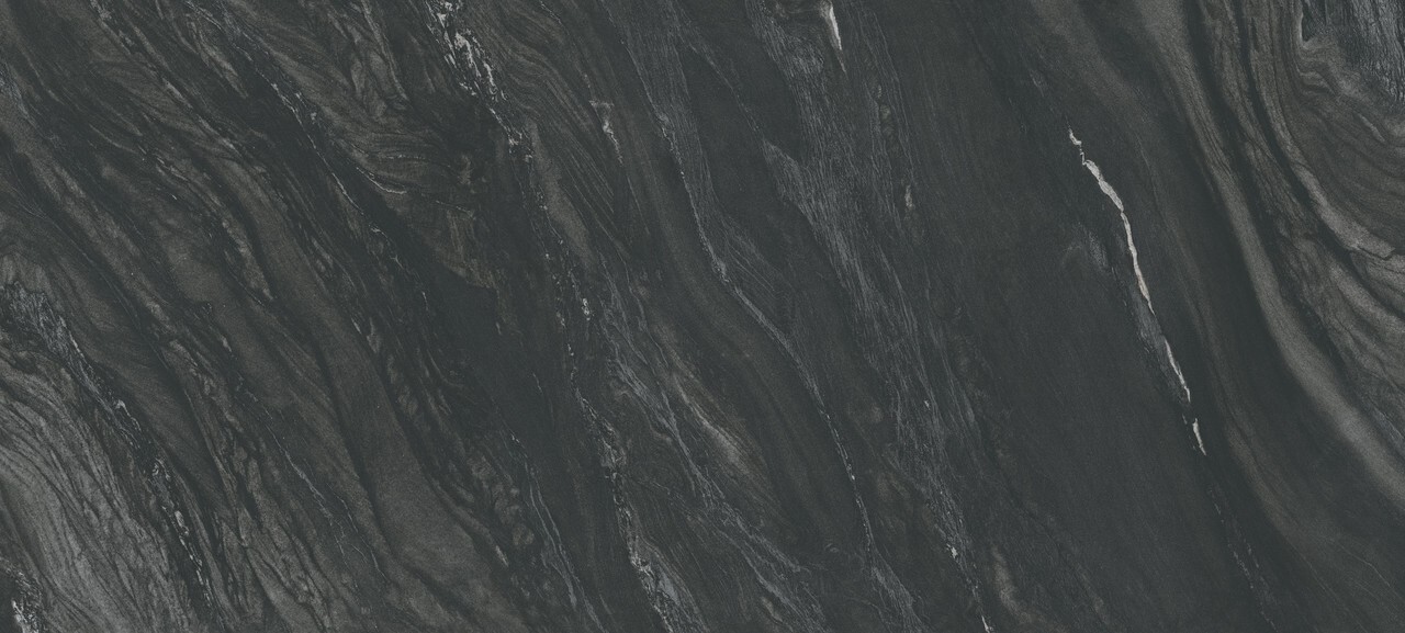 Плитка керамогранітна AX80 Marvel Diva Black Tempest SILK 1200x2780 Atlas Concorde - Зображення