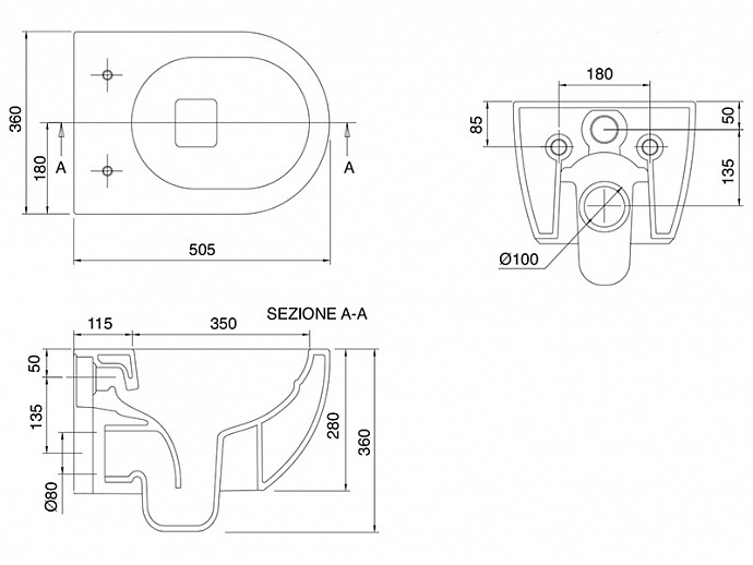 Унитаз подвесной Moon Rimless (5520CL49) Ardesia SCARABEO - Зображення 1910256-b3ad9.jpg