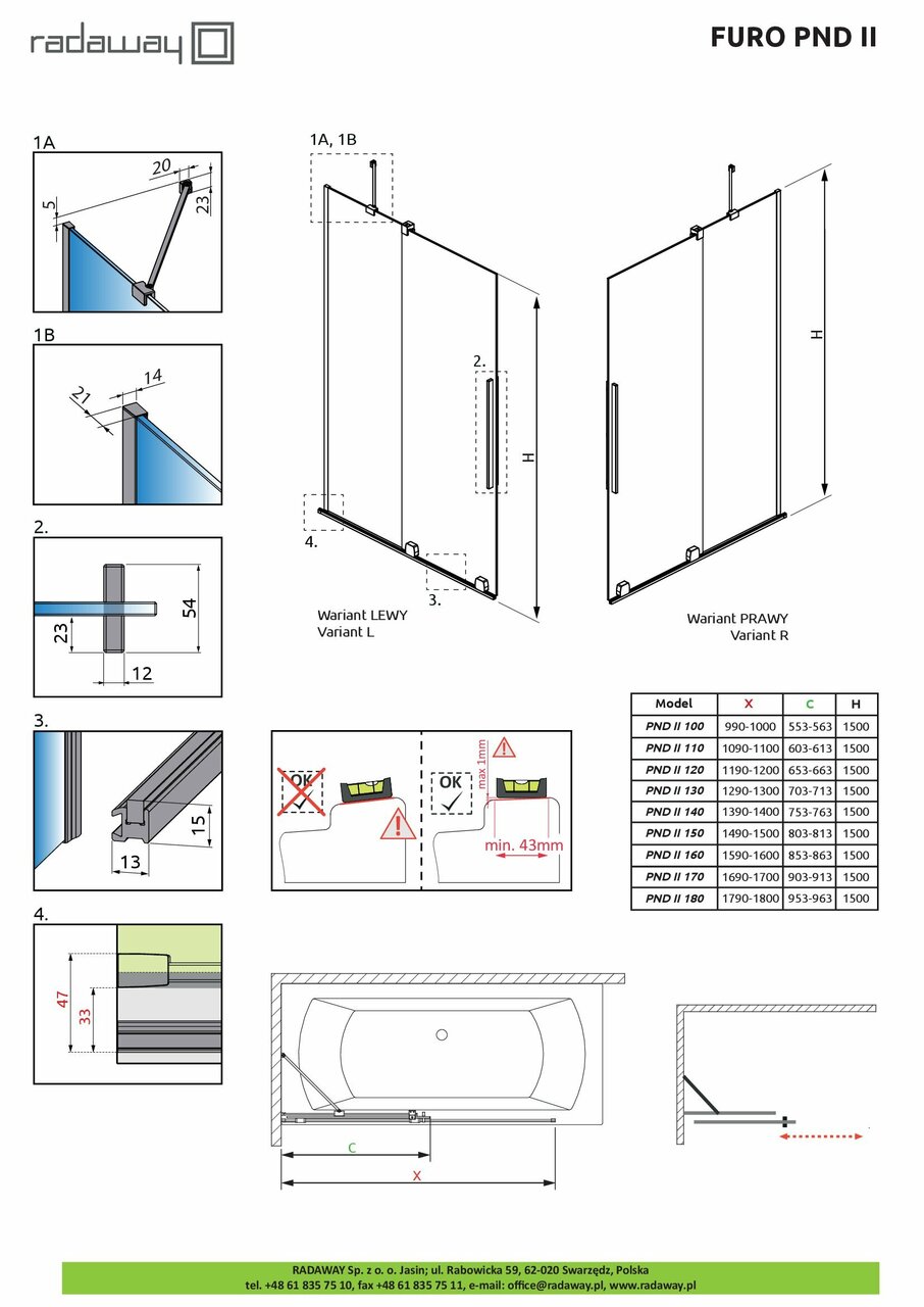 Шторка для ванни Furo PND II 588 L RADAWAY - Зображення 1910336-46034.jpg