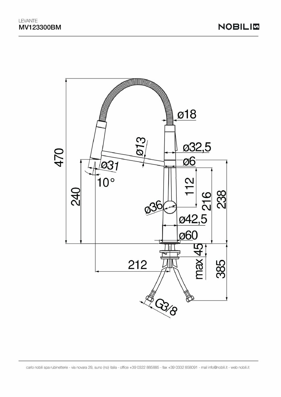 Змішувач для кухні Levante Velvet Black (MV123300BM), Nobili - Зображення 1910760-3cc50.jpg