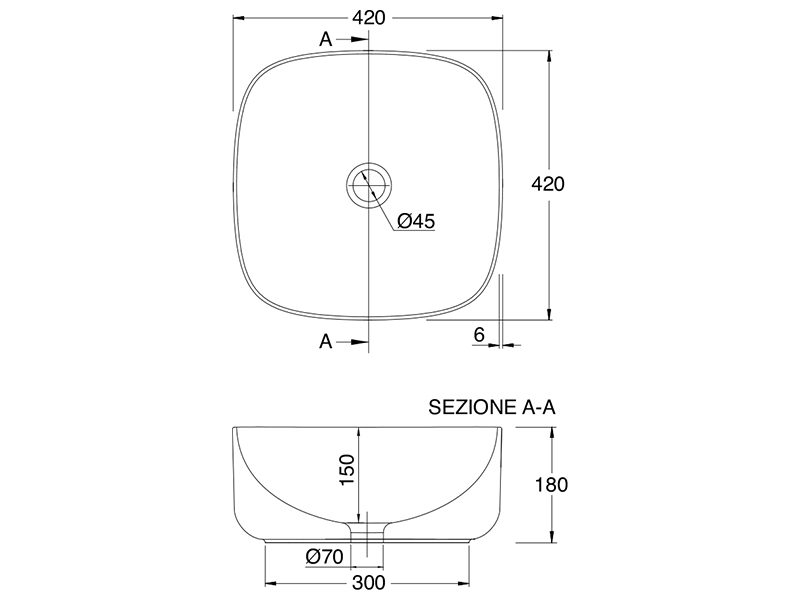 Умивальник  Moon 42 H18 (550149) Ardesia Scarabeo - Зображення 1910790-7e485.jpg