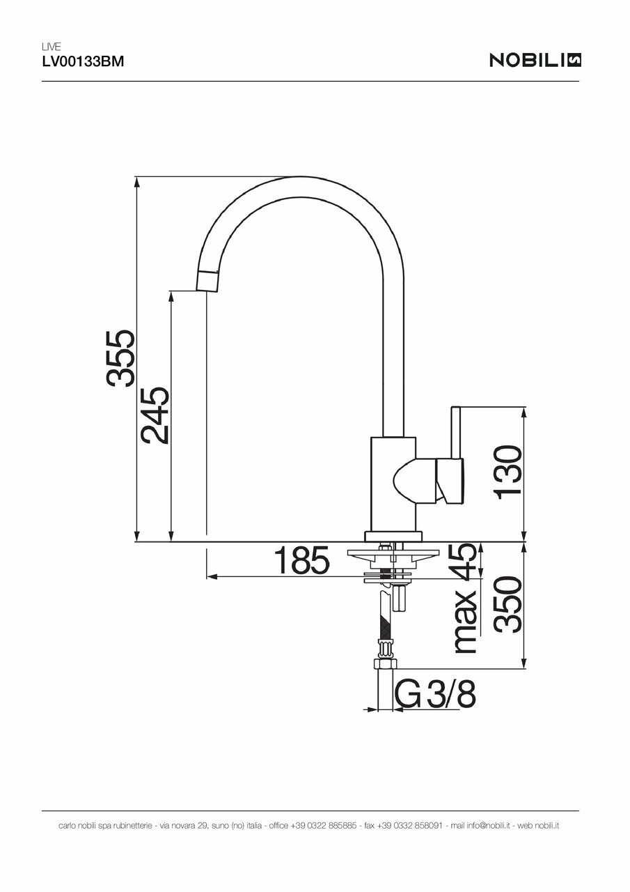 Змішувач для кухні Live Velvet Black (LV00133BM), Nobili - Зображення 1912424-2758d.jpg