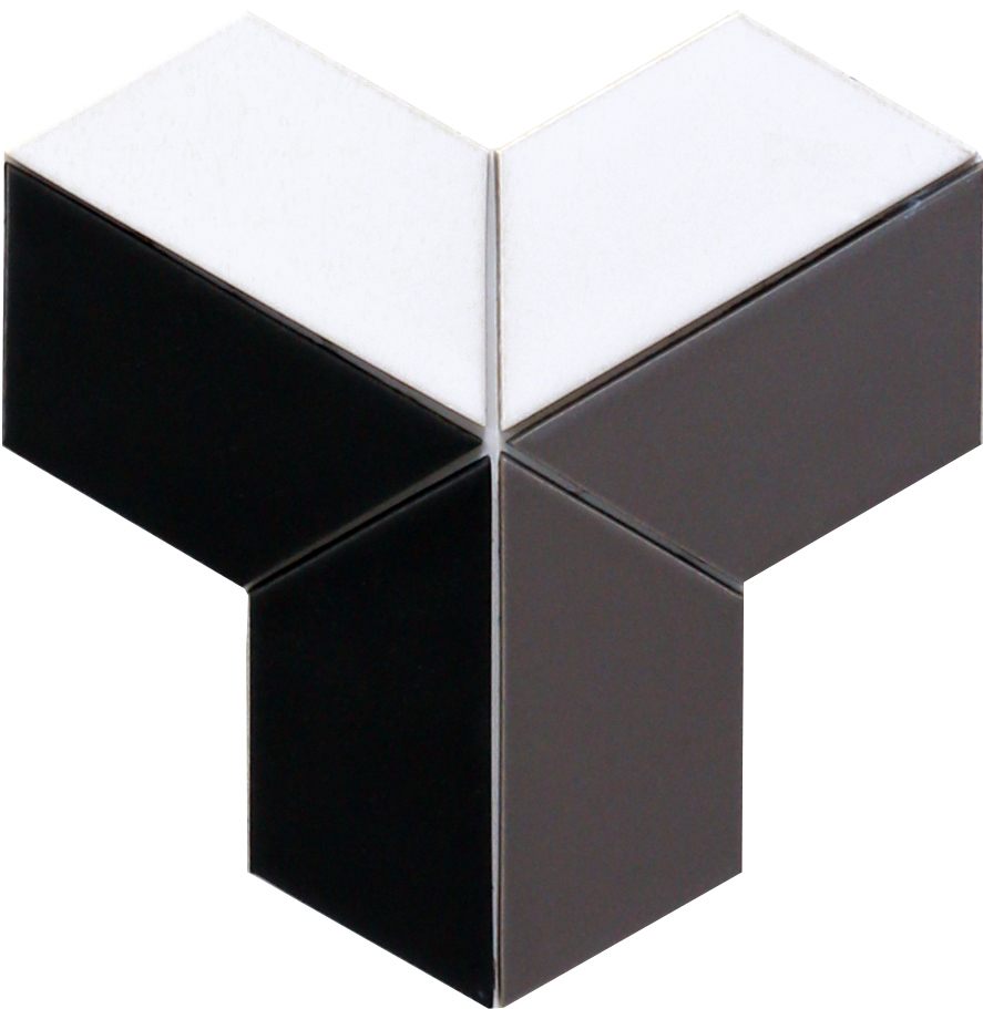 Мозаїка T X3 69001 Trapeze White Black Grey Shedol 264x264x9 Котто Кераміка - Зображення