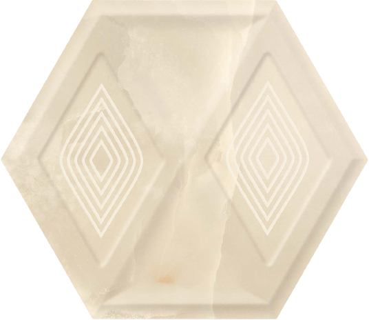 Плитка стінова Illusion Beige Heksagon STR 171x198x9 Paradyz - Зображення