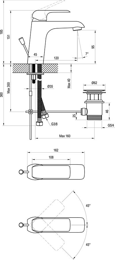 Змішувач для умивальника FL 013.00 Flat X070117 RAVAK - Зображення 1915954-9e9fa.jpg