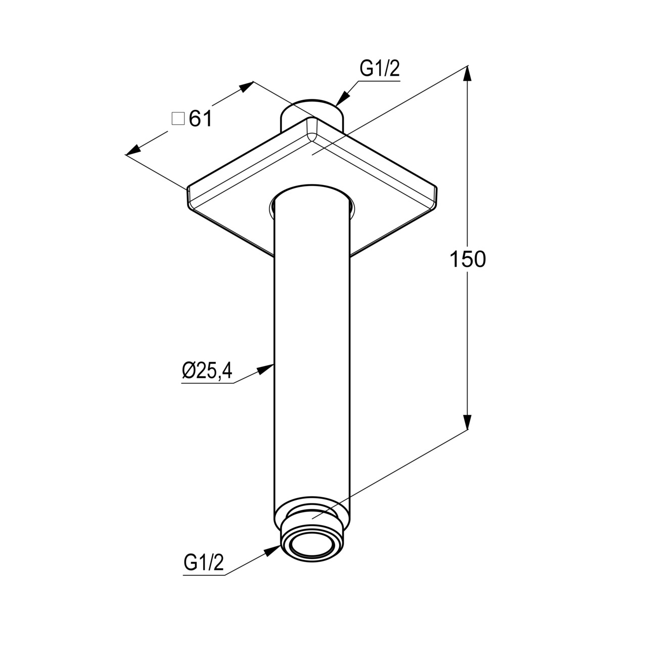 Душевой кронштейн DN 15 A-QA (6653505-00), Kludi - Зображення 191652-a5c37.jpg