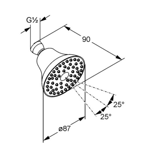 Верхний душ 1S DN-15 A-QA (6219105-00), Kludi - Зображення 191657-6f4d1.jpg