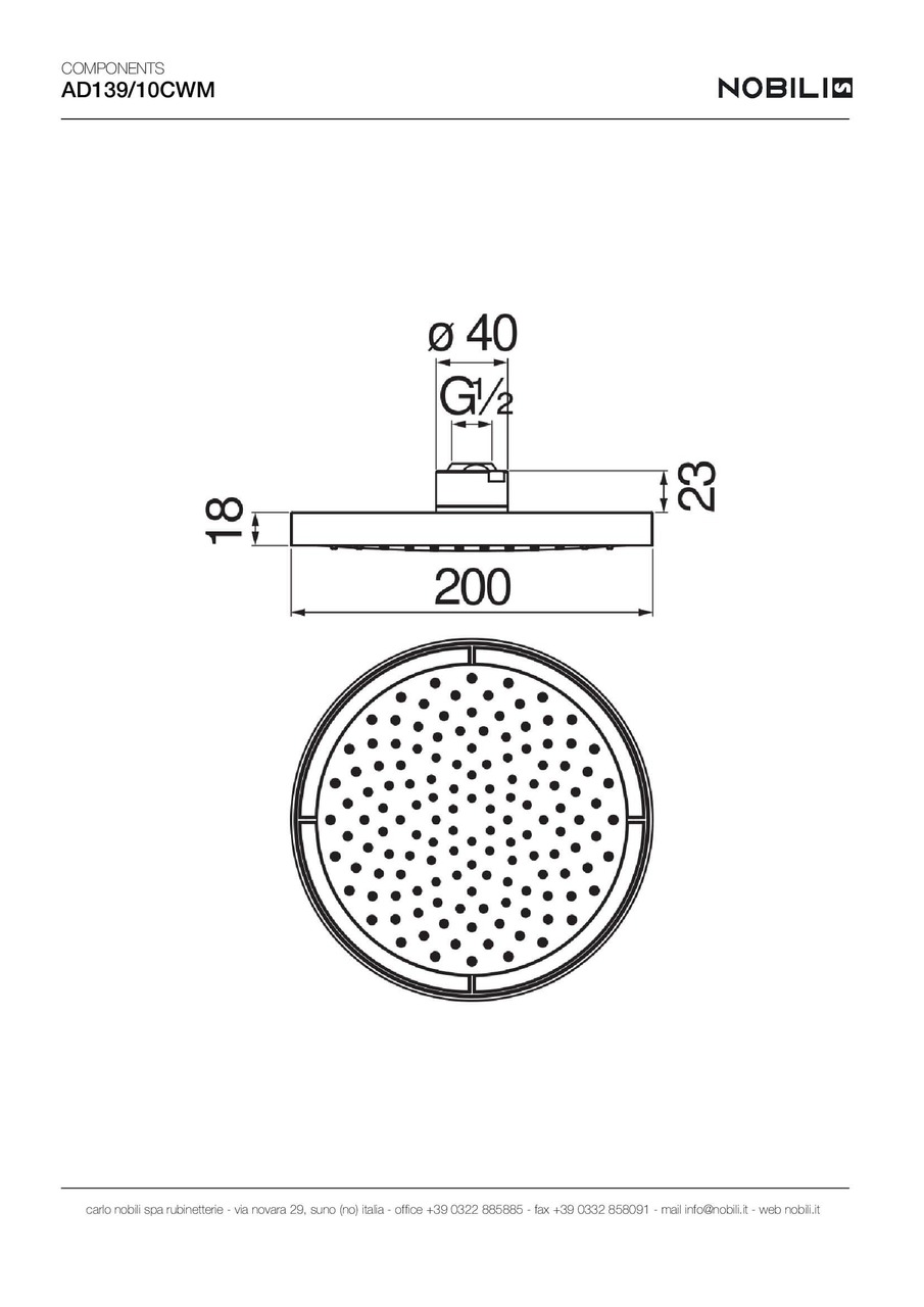 Верхній душ Polar White (AD139-10CWM), Nobili - Зображення 1916828-b6ada.jpg