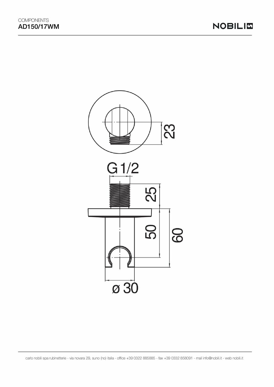 Подключение душевого шланга Polar White (AD150-17WM), Nobili - Зображення 1916830-4fb90.jpg